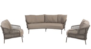 4so Capalbio 3-delige sofa loungeset curved  rope - frame terre - afbeelding 1