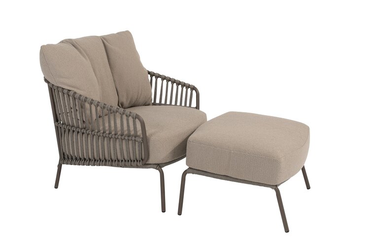 4so Capalbio living chair combi 2-delig rope - frame terre