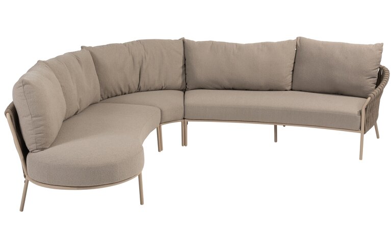 4so Comino 3-delige organische hoekloungebank latte OP=OP