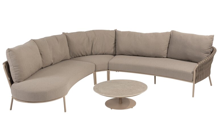 4so Comino 4-delige organische hoekloungeset latte