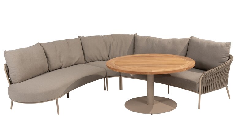 4so Comino 4-delige organische low dining hoekloungeset latte