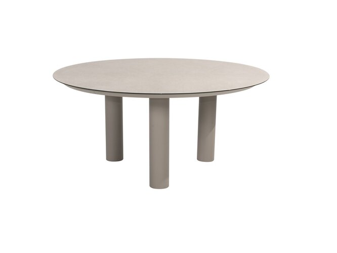 4so Donato low dining tuintafel 160cm rond ceramic printed latte - afbeelding 1