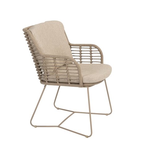 4so Fabrice dining tuinstoel rope latte