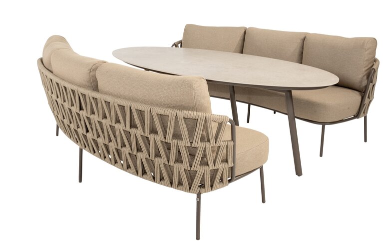 4so Mallorca 3-delige low dining set ovaal terre