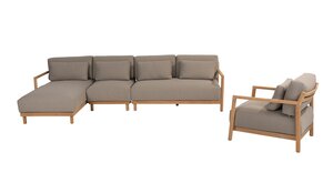 4so Marie 4-delige loungeset natural teak - afbeelding 1