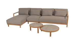 4so Marie 5-delige loungeset - finn coffeetables natural teak - afbeelding 1