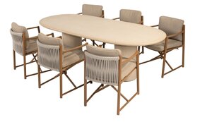 4so Marina 7- delige dining set Hampton oval - frame amber