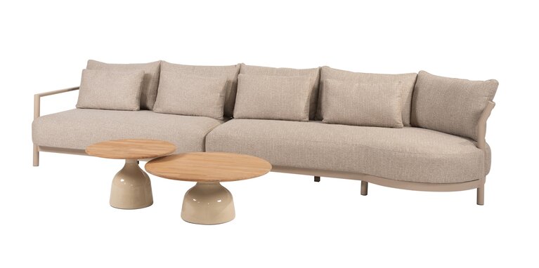 4so Mykonos loungebank latte 361cm incl tafelset June