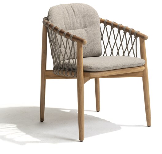 4so Nora dining chair natural teak-rope - afbeelding 6