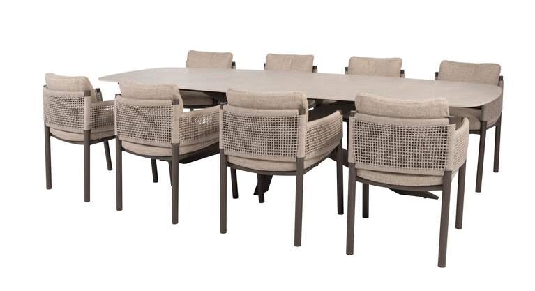 4so Savanne 9- delige diningset rope - frame terre