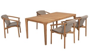 4so Tess 5-delige dining set natural teak - afbeelding 1