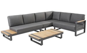 Amari loungeset alu-teak arm rechts antraciet showroomverlater