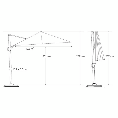 Beaufort zweefparasol premium 320x320cm champagne  - afbeelding 7