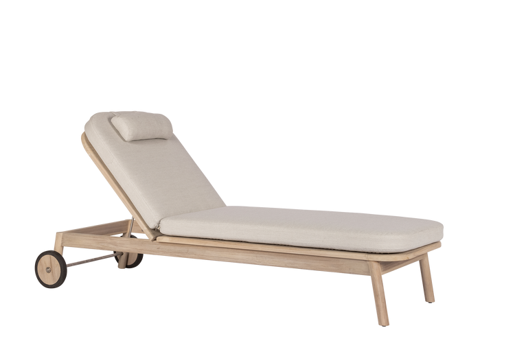 Max & Luuk Gray lounger 26% korting aged teak incl kussen showroomverlater - afbeelding 1