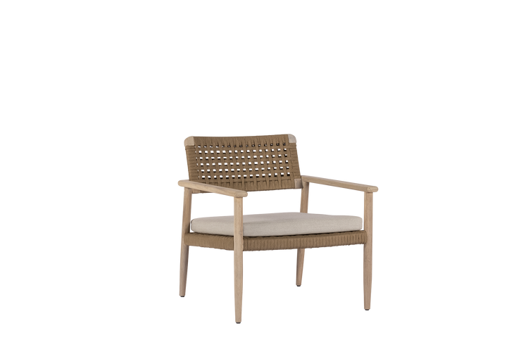 Max & Luuk Jago loungechair aged teak - rope - afbeelding 1