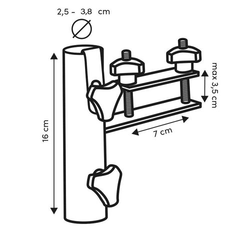 Platinum balkonklem horizontale platte railing - afbeelding 2