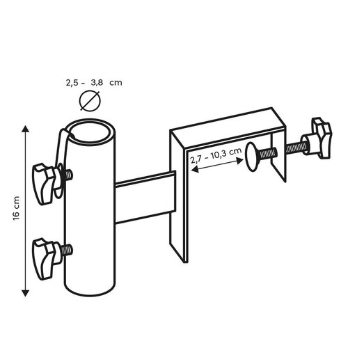 Platinum balkonklem top railing 11cm - afbeelding 2