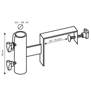 Platinum balkonklem top railing 18cm - afbeelding 2