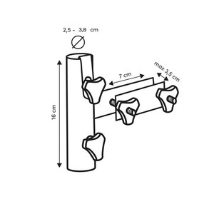 Platinum balkonklem verticale platte railing - afbeelding 2