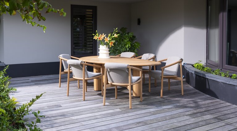 Taste by 4so Corsica dining tuintafel pebble 240x130cm teak organisch - afbeelding 8