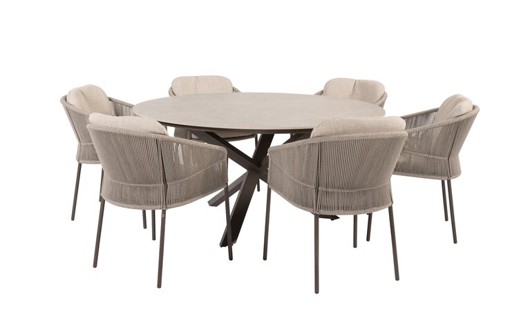 Taste Florence 7-delige dining set rope - frame terre