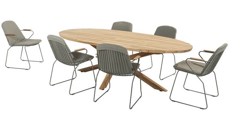 Taste Prado dining tuintafel 240x115cm ellips teak - afbeelding 4