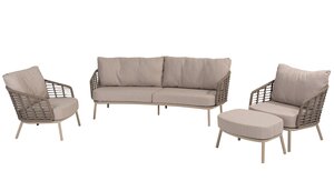 Taste Puglia 5-delige living sofa loungeset incl tafelset en footstool - afbeelding 2