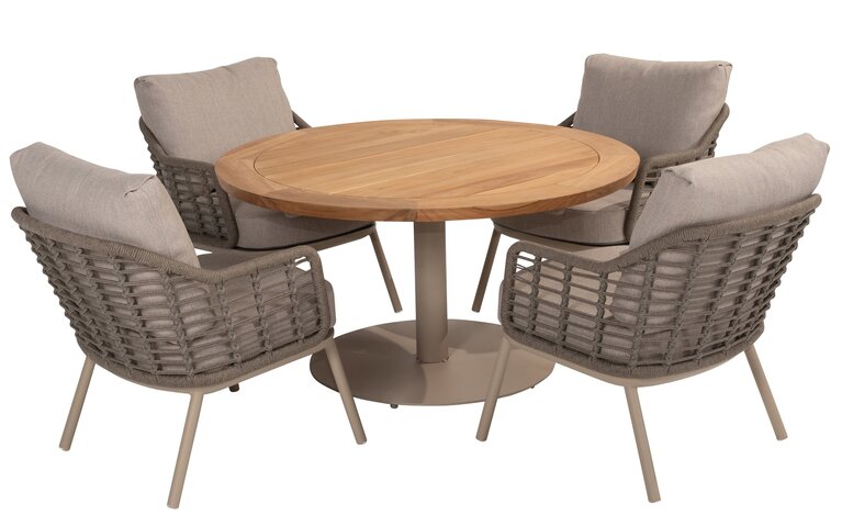 Taste Puglia 5-delige low dining set rope latte