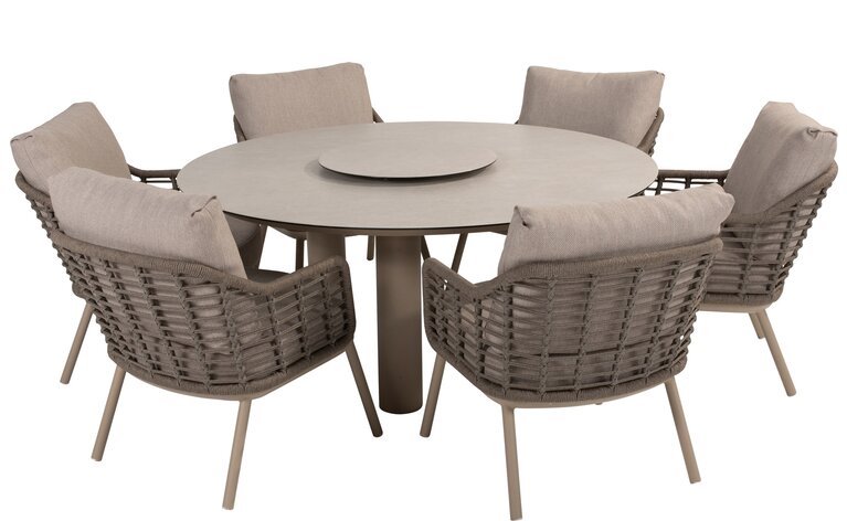 Taste Puglia 7-delige low dining set rope latte - afbeelding 5