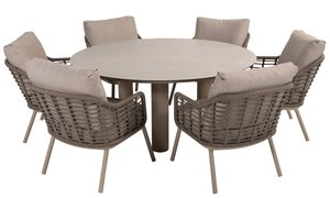 Taste Puglia 7-delige low dining set rope latte - afbeelding 1