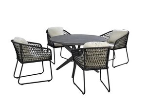 Yoi Calma dining tuintafel 120cm rond  black  - keramiek slate - afbeelding 2