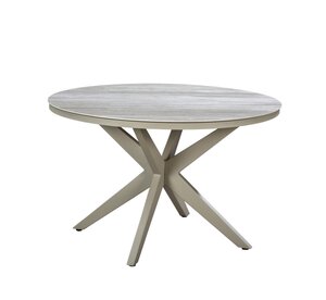 Yoi Calma dining tuintafel 120cm rond  salix - keramiek travertin - afbeelding 1