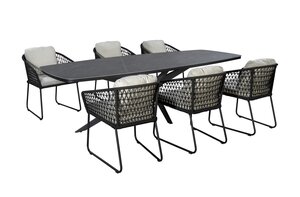 Yoi Calma dining tuintafel oval 270x110cm  black  - keramiek slate - afbeelding 2