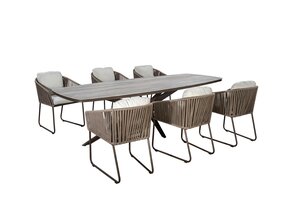 Yoi Calma dining tuintafel oval 270x110cm  bronze - keramiek travertin - afbeelding 2