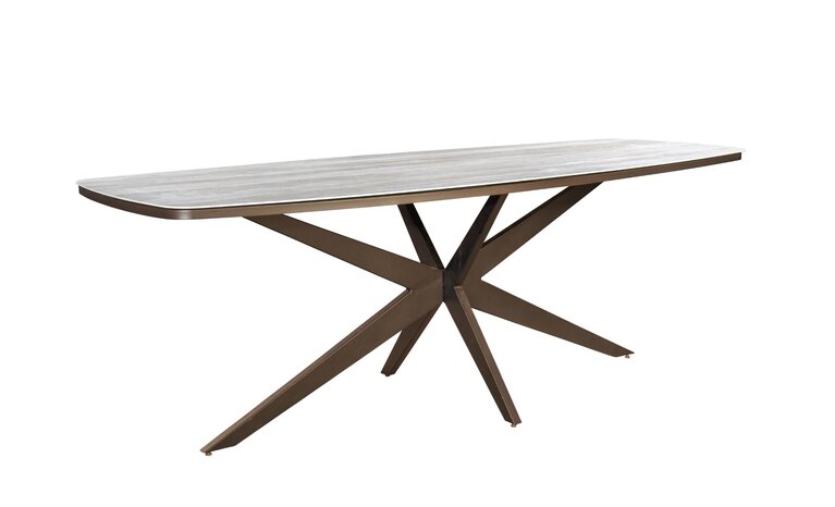 Yoi Calma dining tuintafel oval 270x110cm  bronze - keramiek travertin - afbeelding 1