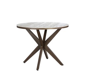 Yoi Calma high dining tuintafel 120cm rond  bronze - keramiek travertin - afbeelding 1