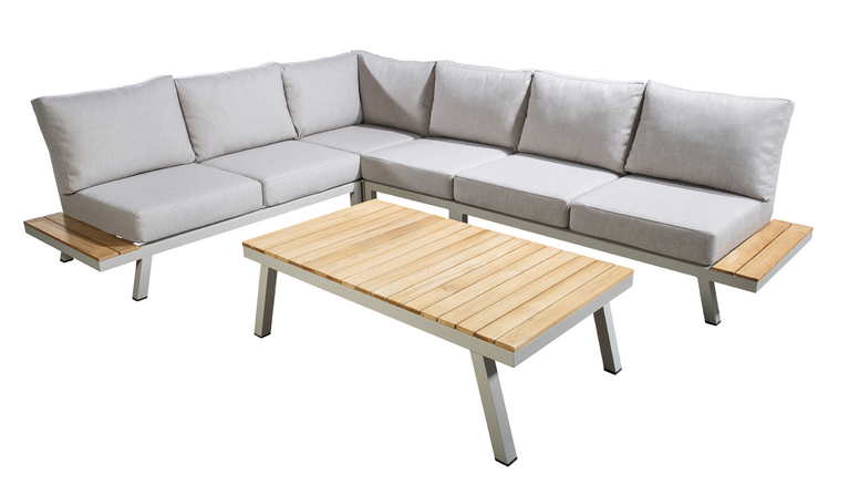 Yoi Furago coffee table teak-alu salix  135x75cm - afbeelding 2