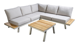 Yoi Furago platform loungeset XL salix incl tafel - flax beige kussenset LAATSTE SET - afbeelding 4