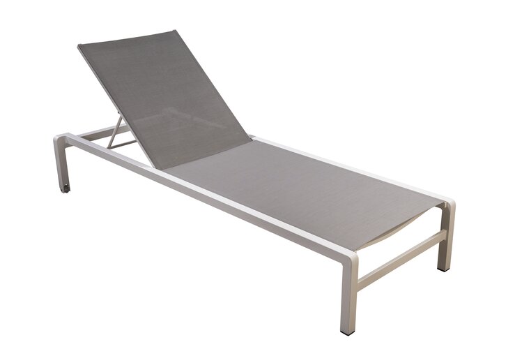 Yoi Hokan lounger wit aluminium - textileen light grey - afbeelding 1