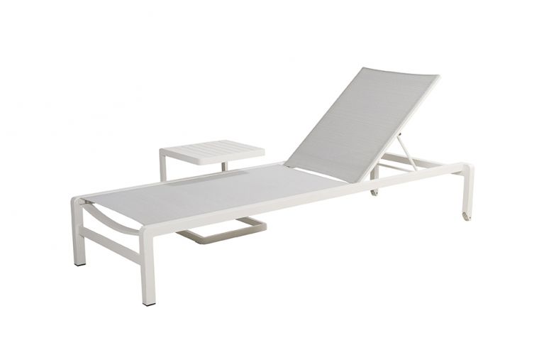 Yoi Hokan lounger wit aluminium - textileen light grey - afbeelding 2