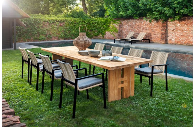 Yoi Ishi dining tuinstoel rope black - natural op=op - afbeelding 2