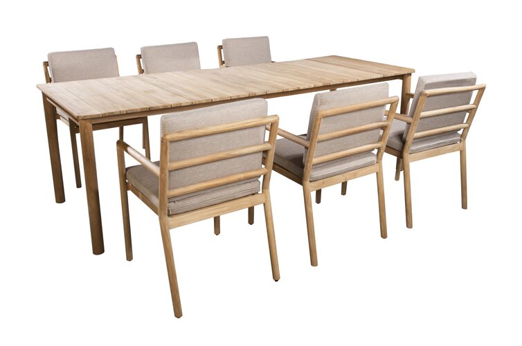 Yoi Mare dining tuinstoel teak met all weather kussenset - afbeelding 2