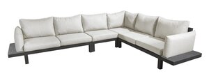 Yoi Midori island loungeset XL black excl tafel - ecru boucle kussenset