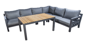 Yoi Midori loungeset Xl low dining dark grey excl sportbank - mixed grey kussenset