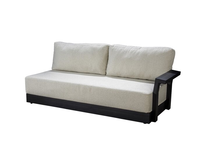 Yoi Millor 3 seater with armrest left black - kussenset ecru boucle - afbeelding 1