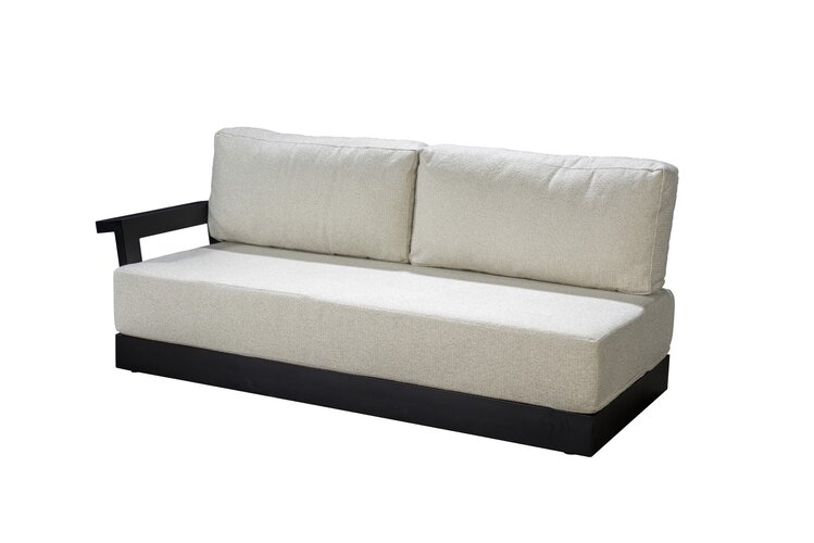 Yoi Millor 3 seater with armrest right black - kussenset ecru boucle - afbeelding 1