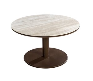 Yoi Millor coffee table 80cm rond alu bronze - travertin ceramic - afbeelding 1