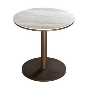 Yoi Millor side table 50cm rond alu bronze - travertin ceramic - afbeelding 1