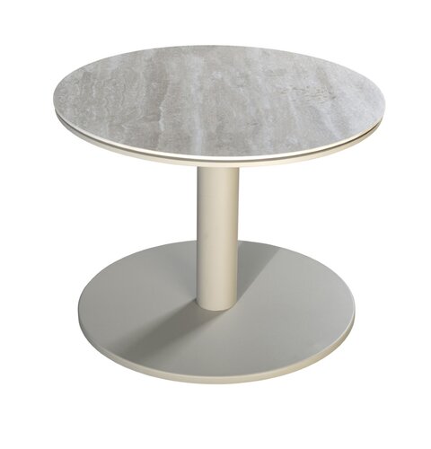 Yoi Millor side table 60cm rond alu salix - travertin ceramic - afbeelding 1