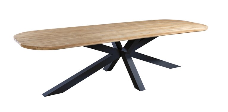 Yoi Noas dining tuintafel 220x100cm dark grey - teak - afbeelding 1